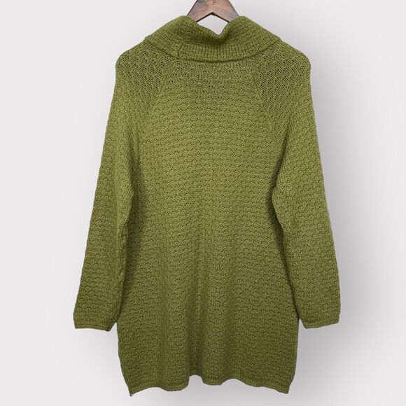 J.Jill PureJill Knit Sweater Women Size L Green Long‎ Length Raglan Long Sleeves - Picture 8 of 13